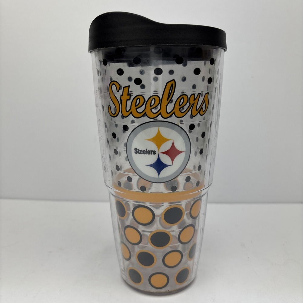 NFL Pittsburg Steelers Football Team Tervis 24 oz Insulated Tumbler WITH LID